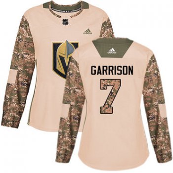 Adidas Vegas Golden Knights #7 Jason Garrison Camo Authentic 2017 Veterans Day Women's Stitched NHL Jersey