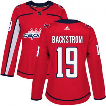 Adidas Washington Capitals #19 Nicklas Backstrom Red Home Authentic Women's Stitched NHL Jersey