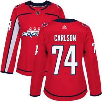 Adidas Washington Capitals #74 John Carlson Red Home Authentic Women's Stitched NHL Jersey