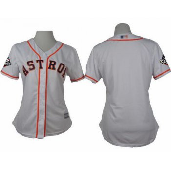 Astros Blank White Home 2019 World Series Bound Women's Stitched Baseball Jersey
