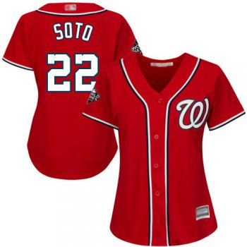 Nationals #22 Juan Soto Red Alternate 2019 World Series Bound Women's Stitched Baseball Jersey