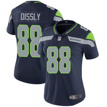 Nike Seahawks #88 Will Dissly Steel Blue Team Color Women's Stitched NFL Vapor Untouchable Limited Jersey