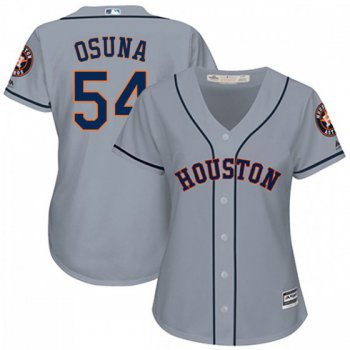 Women's Authentic Houston Astros Roberto Osuna Majestic Cool Base Road Gray Jersey