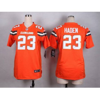 Women's Cleveland Browns #23 Joe Haden 2015 Nike Orange Game Jersey