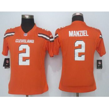Women's Cleveland Browns #2 Johnny Manziel 2015 Nike Orange Limited Jersey