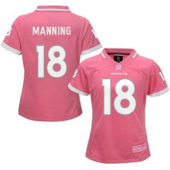 Women's Denver Broncos #18 Peyton Manning Pink Bubble Gum 2015 NFL Jersey