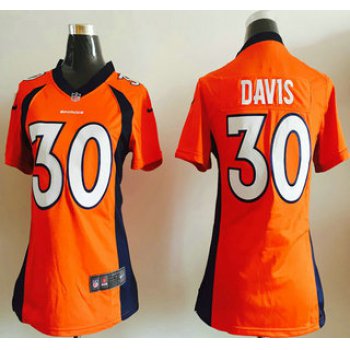 Women's Denver Broncos #30 Terrell Davis Orange Retired Player NFL Nike Game Jersey