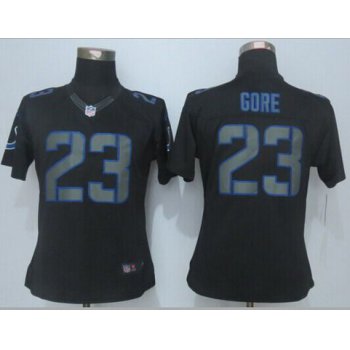 Women's Indianapolis Colts #23 Frank Gore Nike Black Impact Limited Jersey