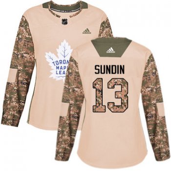 Adidas Toronto Maple Leafs #13 Mats Sundin Camo Authentic 2017 Veterans Day Women's Stitched NHL Jersey