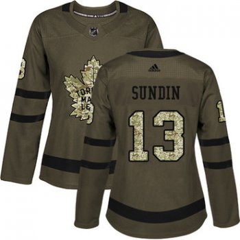 Adidas Toronto Maple Leafs #13 Mats Sundin Green Salute to Service Women's Stitched NHL Jersey
