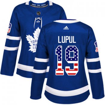 Adidas Toronto Maple Leafs #19 Joffrey Lupul Blue Home Authentic USA Flag Women's Stitched NHL Jersey