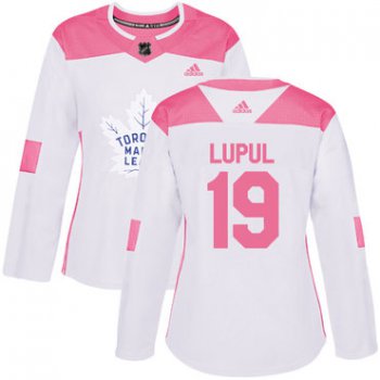 Adidas Toronto Maple Leafs #19 Joffrey Lupul White Pink Authentic Fashion Women's Stitched NHL Jersey
