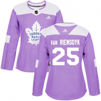 Adidas Toronto Maple Leafs #25 James Van Riemsdyk Purple Authentic Fights Cancer Women's Stitched NHL Jersey