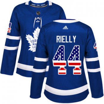 Adidas Toronto Maple Leafs #44 Morgan Rielly Blue Home Authentic USA Flag Women's Stitched NHL Jersey