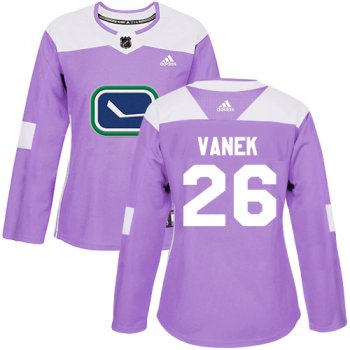 Adidas Vancouver Canucks #26 Thomas Vanek Purple Authentic Fights Cancer Women's Stitched NHL Jersey