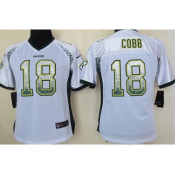 Nike Green Bay Packers #18 Randall Cobb Drift Fashion White Womens Jersey