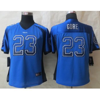 Nike Indianapolis Colts #23 Frank Gore Drift Fashion Blue Womens Jersey