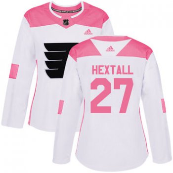 Adidas Philadelphia Flyers #27 Ron Hextall White Pink Authentic Fashion Women's Stitched NHL Jersey