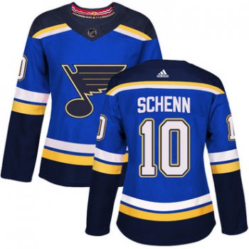 Adidas St.Louis Blues #10 Brayden Schenn Blue Home Authentic Women's Stitched NHL Jersey