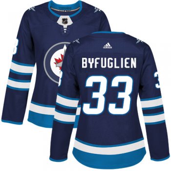 Adidas Winnipeg Jets #33 Dustin Byfuglien Navy Blue Home Authentic Women's Stitched NHL Jersey