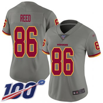 Redskins #86 Jordan Reed Gray Women's Stitched Football Limited Inverted Legend 100th Season Jersey