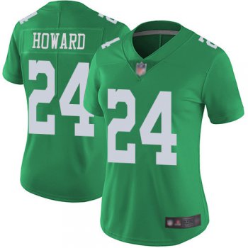 Nike Eagles #24 Jordan Howard Green Women's Stitched NFL Limited Rush Jersey