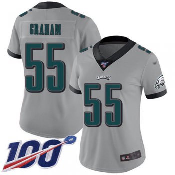 Nike Eagles #55 Brandon Graham Silver Women's Stitched NFL Limited Inverted Legend 100th Season Jersey