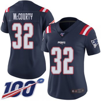 Nike Patriots #32 Devin McCourty Navy Blue Women's Stitched NFL Limited Rush 100th Season Jersey