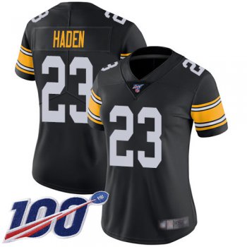 Nike Steelers #23 Joe Haden Black Alternate Women's Stitched NFL 100th Season Vapor Limited Jersey