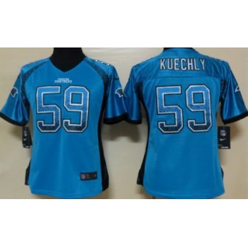 Nike Carolina Panthers #59 Luke Kuechly Drift Fashion Blue Womens Jersey