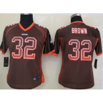 Nike Cleveland Browns #32 Jim Brown Drift Fashion Brown Womens Jersey