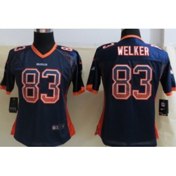 Nike Denver Broncos #83 Wes Welker Drift Fashion Blue Womens Jersey