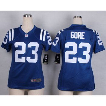 Nike Indianapolis Colts #23 Frank Gore Blue Game Womens Jersey