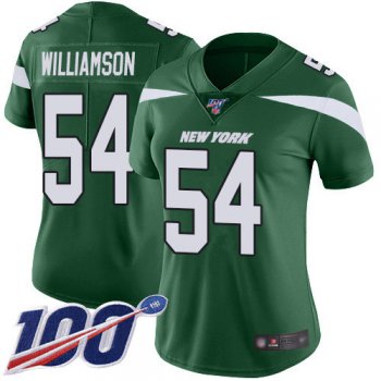 Nike Jets #54 Avery Williamson Green Team Color Women's Stitched NFL 100th Season Vapor Limited Jersey