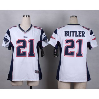 Nike New England Patriots #21 Malcolm Butler White Game Womens Jersey