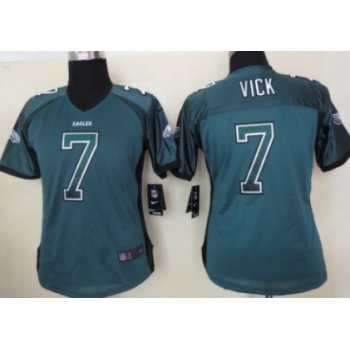 Nike Philadelphia Eagles #7 Michael Vick Drift Fashion Green Womens Jersey