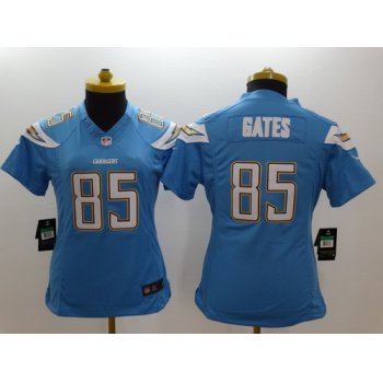 Nike San Diego Chargers #85 Antonio Gates 2013 Light Blue Limited Womens Jersey