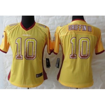 Nike Washington Redskins #10 Robert Griffin III Drift Fashion Gold Womens Jersey