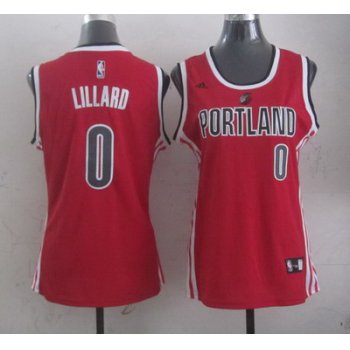 Portland Trail Blazers #0 Damian Lillard 2014 New Red Womens Jersey