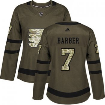 Adidas Flyers #7 Bill Barber Green Salute to Service Women's Stitched NHL Jersey