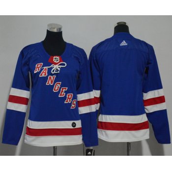 Adidas New York Rangers Blank Royal Blue Home Authentic Women's Stitched NHL Jersey