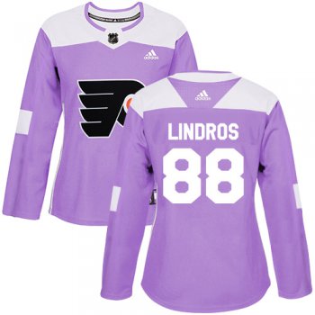 Adidas Philadelphia Flyers #88 Eric Lindros Purple Authentic Fights Cancer Women's Stitched NHL Jersey