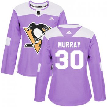 Adidas Pittsburgh Penguins #30 Matt Murray Purple Authentic Fights Cancer Women's Stitched NHL Jersey