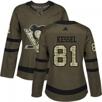 Adidas Pittsburgh Penguins #81 Phil Kessel Green Salute to Service Women's Stitched NHL Jersey