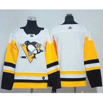 Adidas Pittsburgh Penguins Blank White Road Authentic Women's Stitched NHL Jersey
