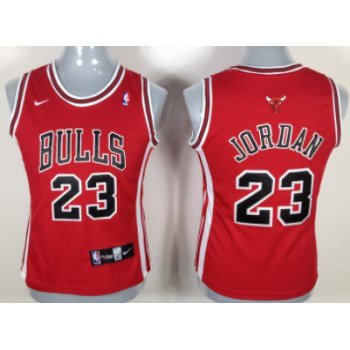 Chicago Bulls #23 Michael Jordan Red Womens Jersey