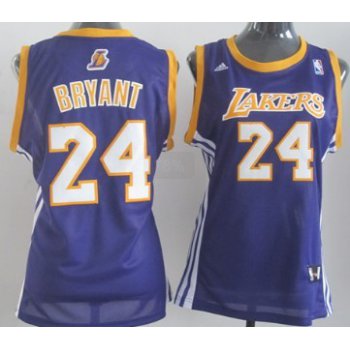 Los Angeles Lakers #24 Kobe Bryant Purple Womens Jersey