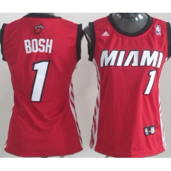 Miami Heat #1 Chris Bosh Red Womens Jersey
