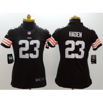 Nike Cleveland Browns #23 Joe Haden Brown Limited Womens Jersey