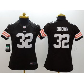Nike Cleveland Browns #32 Jim Brown Brown Limited Womens Jersey